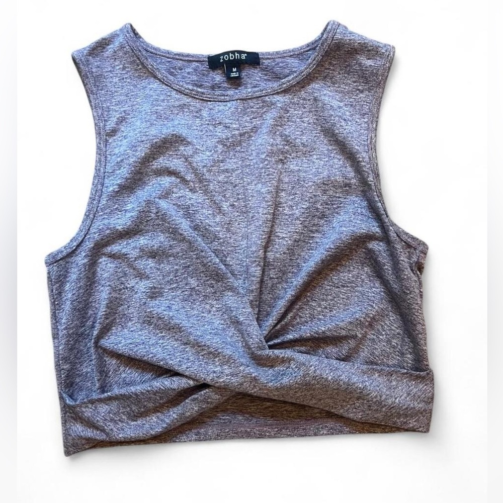 Zobha Aura Twist Tank crop top in heather wild plum - M
